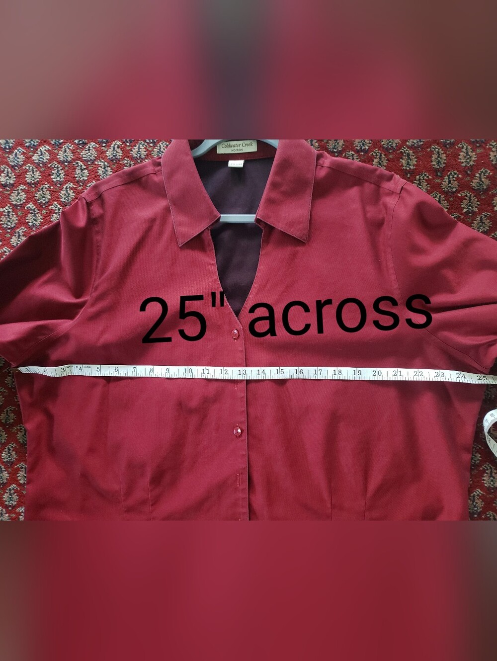 Coldwater Creek Double-Layer Cotton Blouse Plus 2X - Picture 10 of 13